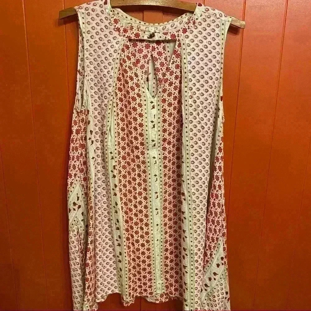 En Creme floral dress tunic 100% rayon